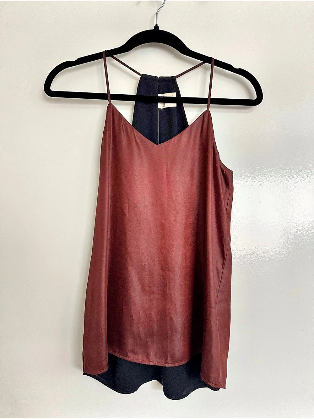 Express Satin-Style Cami in Brown & Black Size XS Like New